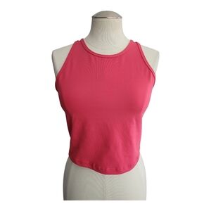 TYC Pink Racerback Stretch Tank Top XL Nylon Spandex Athletic Y2K Style